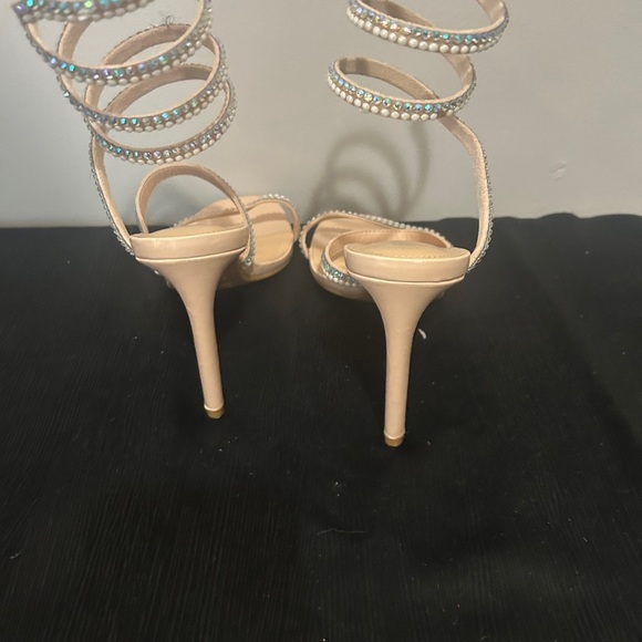 Elegant Nude Spiral Strap Heels - Picture 5 of 5